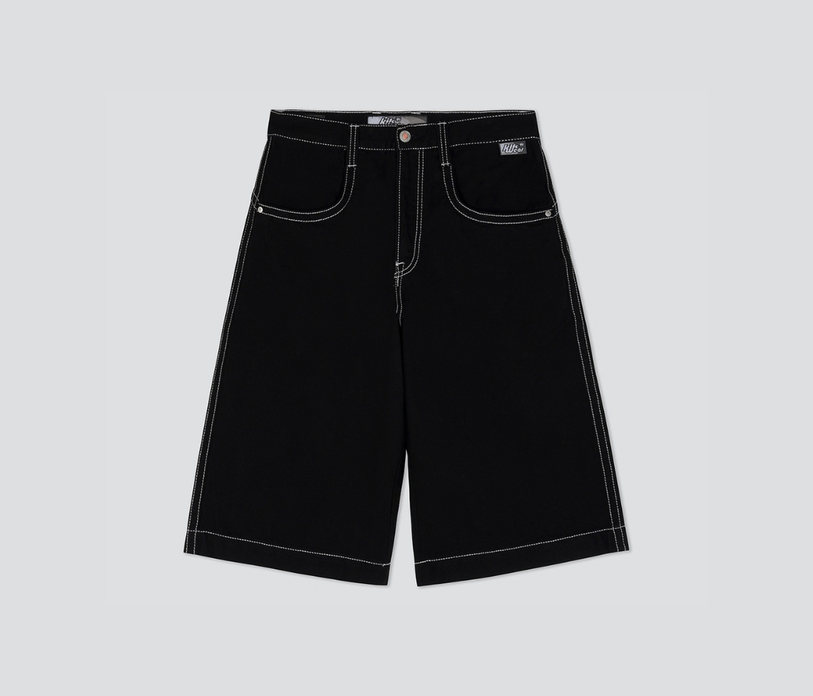 W EVIL KLOWN JORT 18" INSEAM SUPER BLACK RINSE