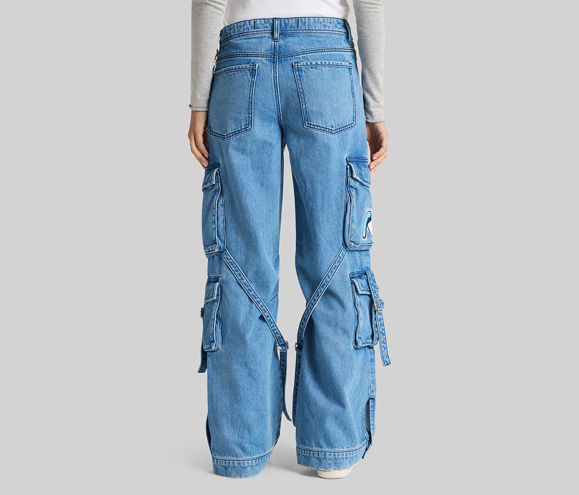 W 90's COMBAT CARGO 23" MEDIUM STONE WASH