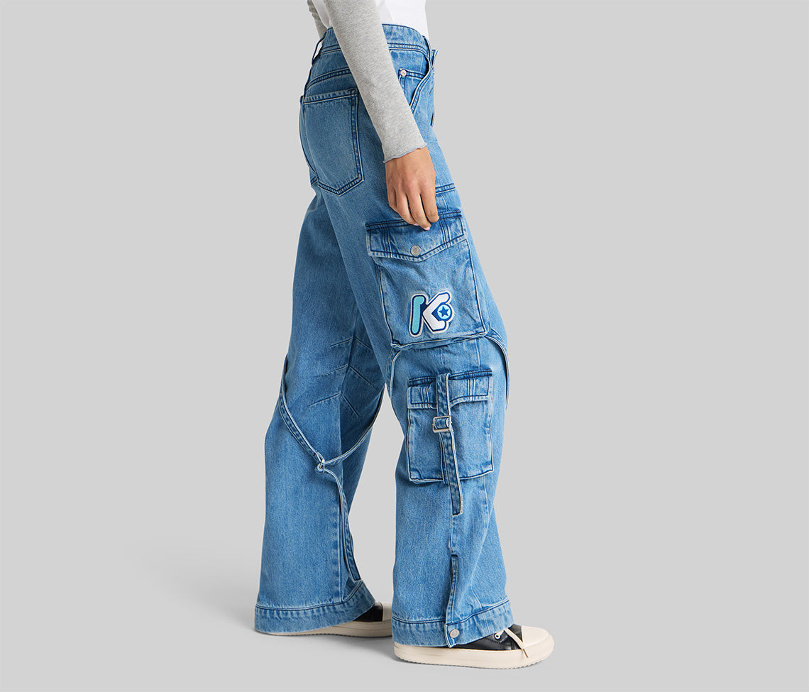 W 90's COMBAT CARGO 23" MEDIUM STONE WASH