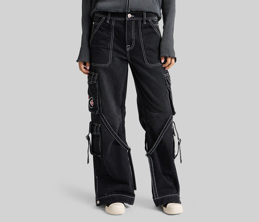 W 90's COMBAT CARGO 23" VINTAGE BLACK