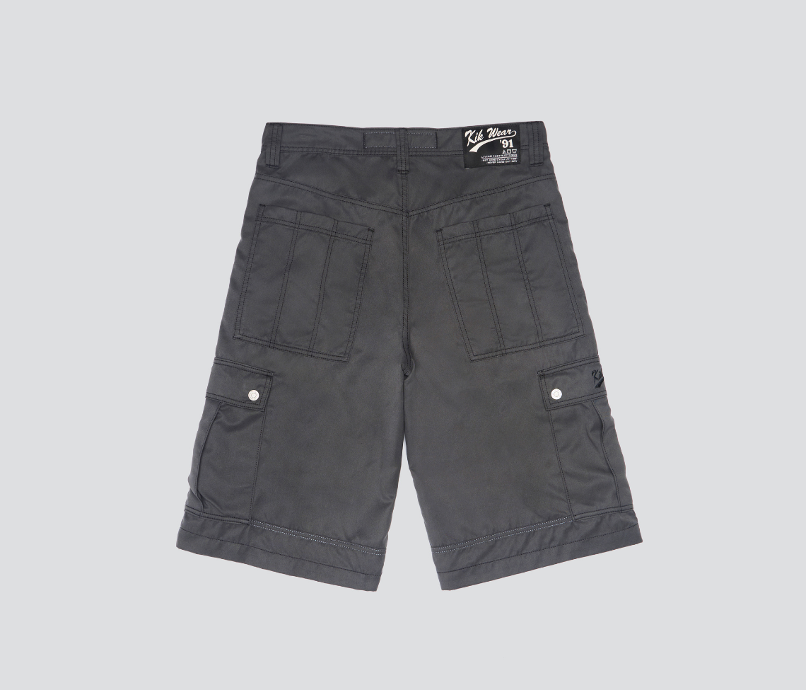 W HYDRO CHILL MICROSUEDE CARGO SHORT 15" INSEAM CHARCOAL