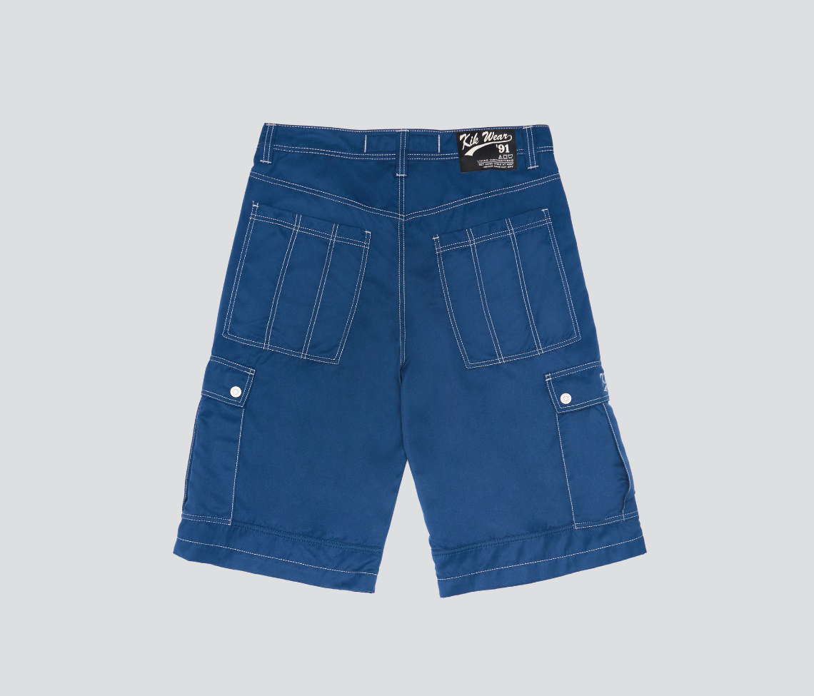 W HYDRO CHILL MICROSUEDE CARGO SHORT 15" INSEAM NAVY