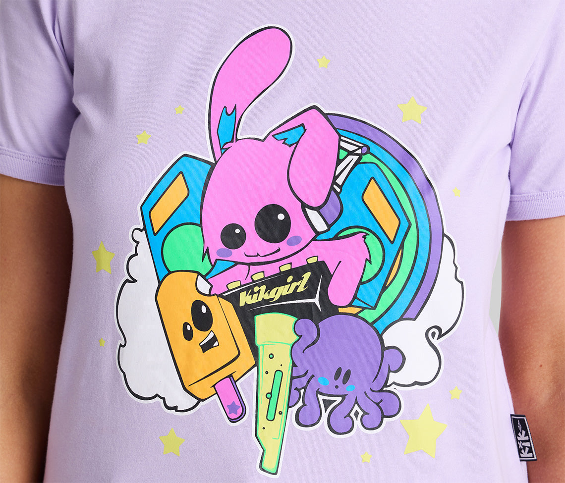 KIK MICROPHONE GRAPHIC TEE - LIGHT PURPLE