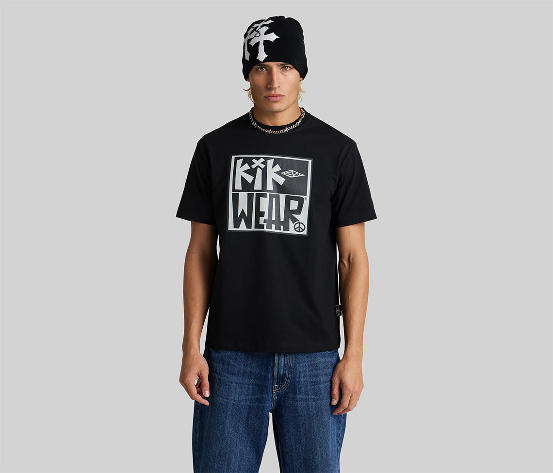 KIKWEAR PEACE GRAPHIC TEE - BLACK