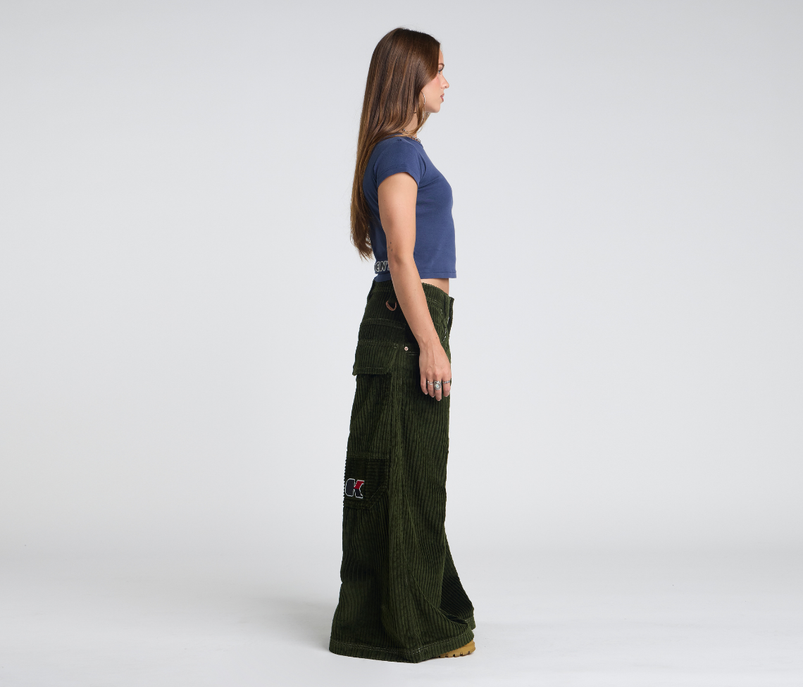 W KING KORDZ 36" 3-WALE CORDUROY ARMY GREEN