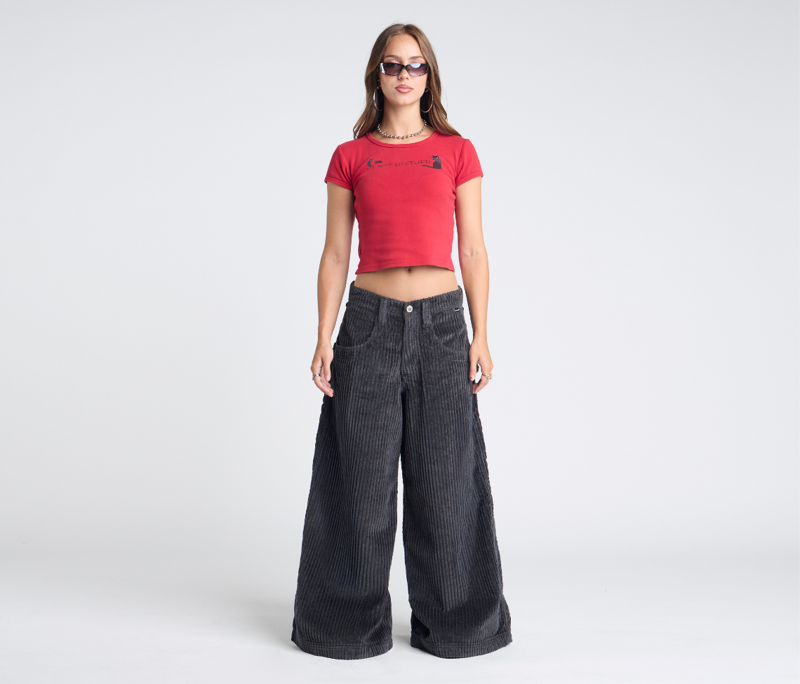 W KING KORDZ 36" 3-WALE CORDUROY CHARCOAL