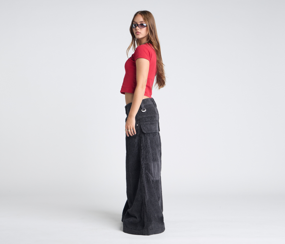 W KING KORDZ 36" 3-WALE CORDUROY CHARCOAL