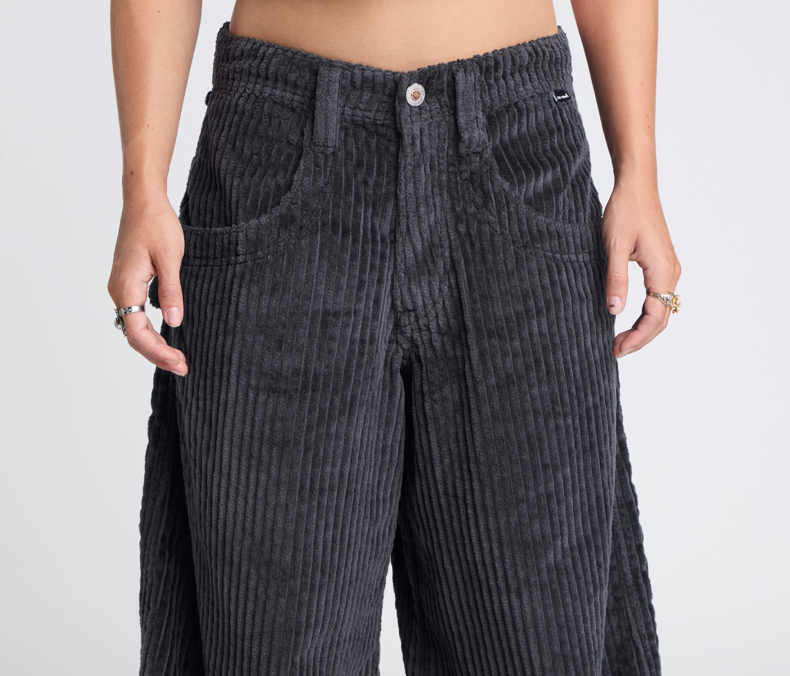 W KING KORDZ 36" 3-WALE CORDUROY CHARCOAL
