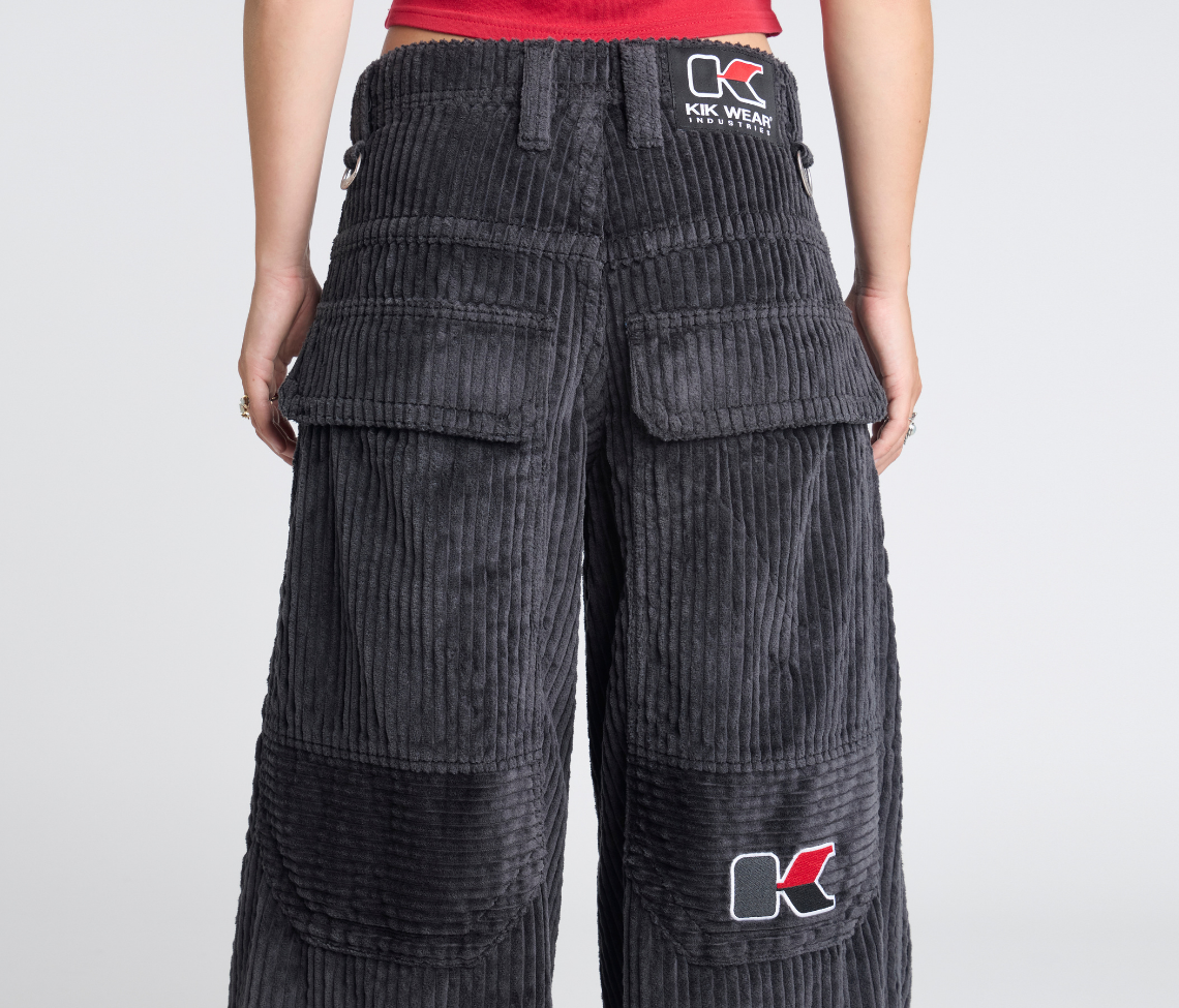 W KING KORDZ 36" 3-WALE CORDUROY CHARCOAL