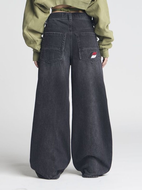 Wide-leg jeans back