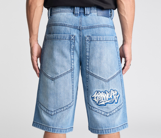 SUPREME GRAFFITI JORT 15" INSEAM 90s MEDIUM WASH