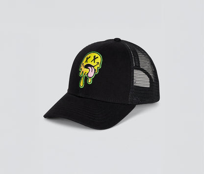 HAPPY FACE DENIM TRUCKER CAP