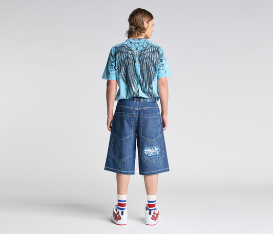 SUPREME GRAFFITI JORT 15" INSEAM AZUL DARK WASH