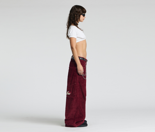 W SUPREME KORDZ 26" 3-WALE CORDUROY BURGUNDY