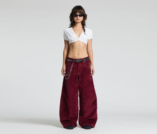 W SUPREME KORDZ 26" 3-WALE CORDUROY BURGUNDY