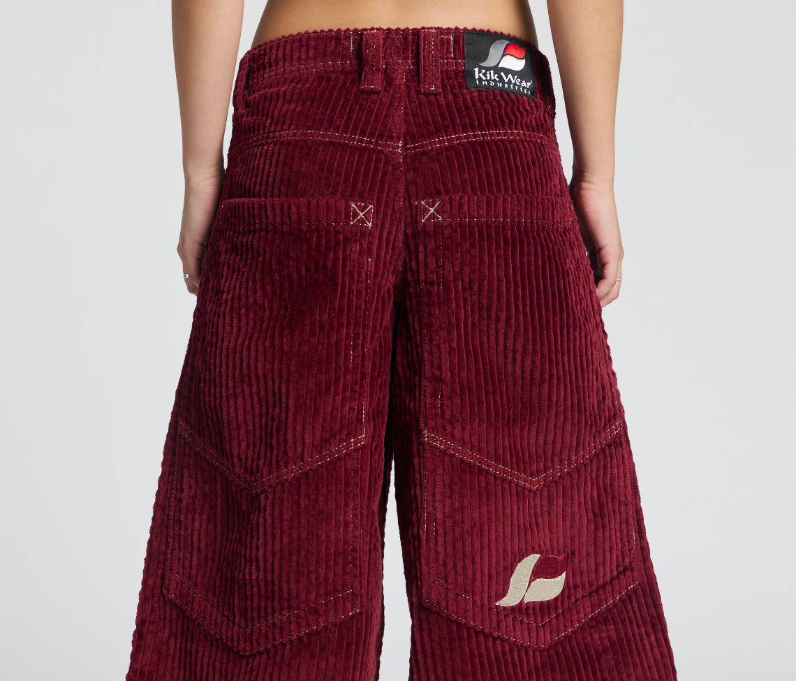 W SUPREME KORDZ 26" 3-WALE CORDUROY BURGUNDY