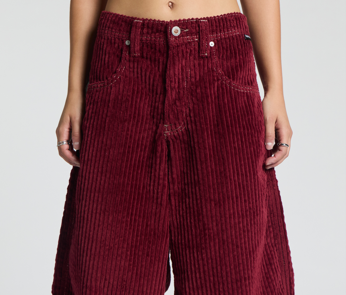 W SUPREME KORDZ 26" 3-WALE CORDUROY BURGUNDY