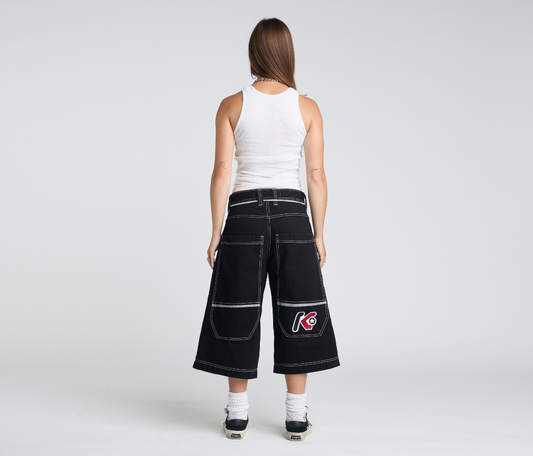 W 2436 REFLEKTOR JORT 18" INSEAM SUPER BLACK RINSE