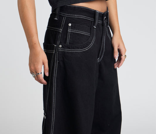 W REFLEKTOR JORT 18" INSEAM SUPER BLACK RINSE