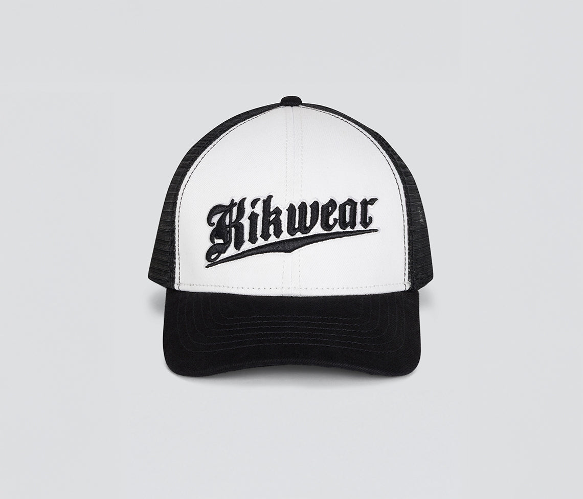 OLD ENGLISH DENIM TRUCKER CAP WHITE