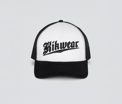 OLD ENGLISH DENIM TRUCKER CAP WHITE