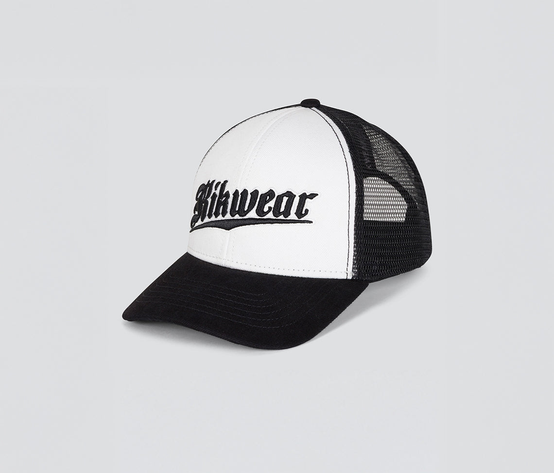 OLD ENGLISH DENIM TRUCKER CAP WHITE