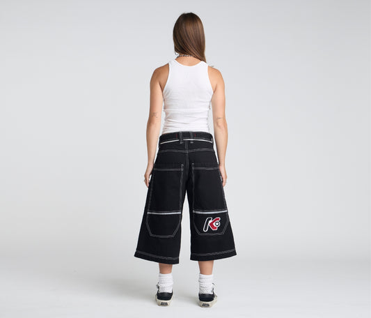W 2436 REFLEKTOR JORT 18" INSEAM SUPER BLACK RINSE