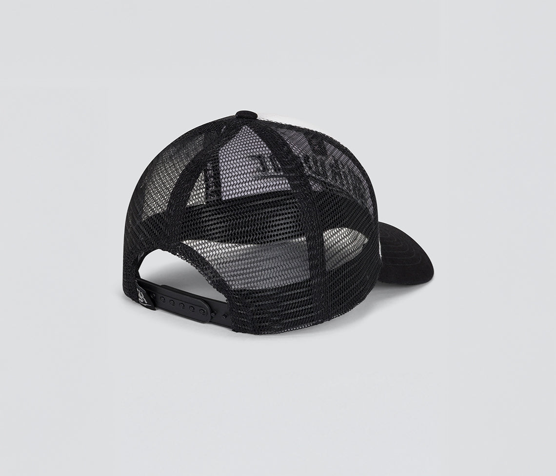 OLD ENGLISH DENIM TRUCKER CAP WHITE