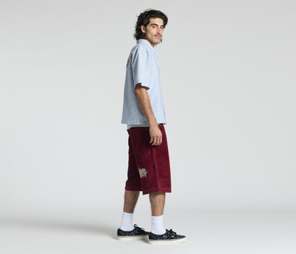 GRAFFITI CORDUROY SHORT 15" INSEAM BURGUNDY