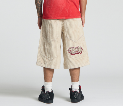 GRAFFITI CORDUROY SHORT 15" INSEAM KHAKI