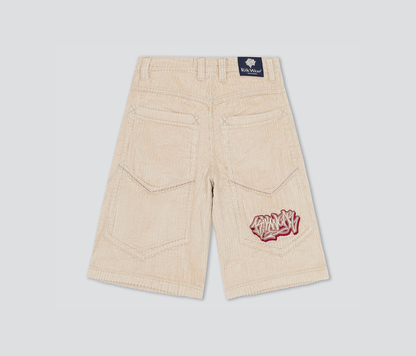 GRAFFITI CORDUROY SHORT 15" INSEAM KHAKI