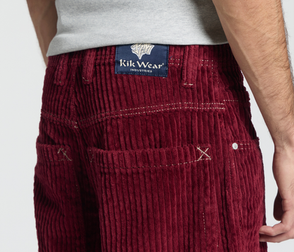 GRAFFITI CORDUROY SHORT 15" INSEAM BURGUNDY