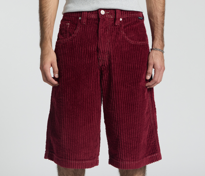 GRAFFITI CORDUROY SHORT 15" INSEAM BURGUNDY