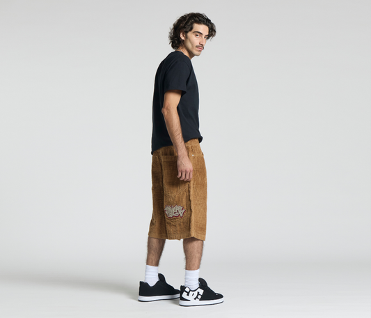 GRAFFITI CORDUROY SHORT 15" INSEAM TOBACCO