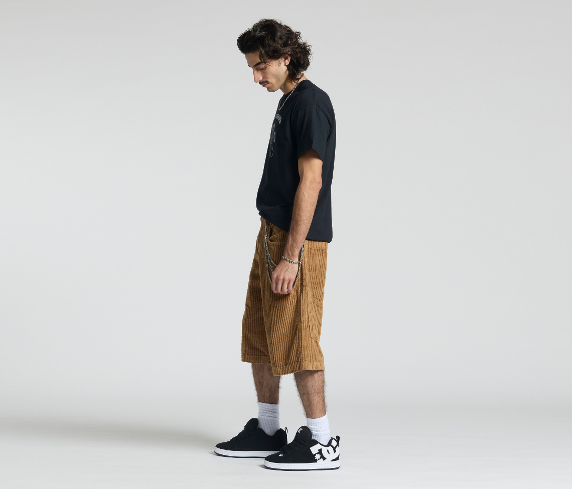 GRAFFITI CORDUROY SHORT 15" INSEAM TOBACCO