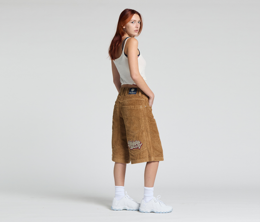 W GRAFFITI CORDUROY SHORT 15" INSEAM TOBACCO