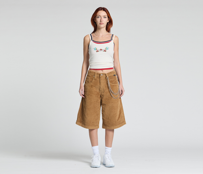 W GRAFFITI CORDUROY SHORT 15" INSEAM TOBACCO