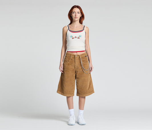 W GRAFFITI CORDUROY SHORT 15" INSEAM TOBACCO