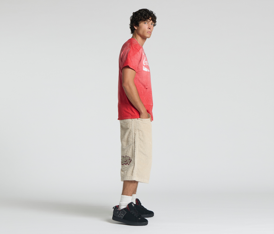 GRAFFITI CORDUROY SHORT 15" INSEAM KHAKI