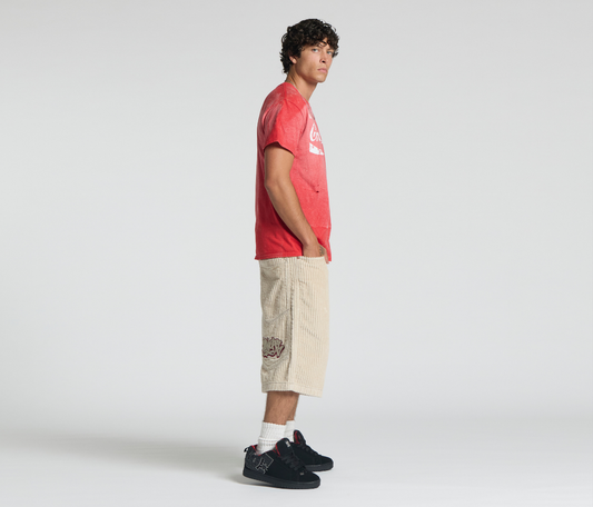 GRAFFITI CORDUROY SHORT 15" INSEAM KHAKI