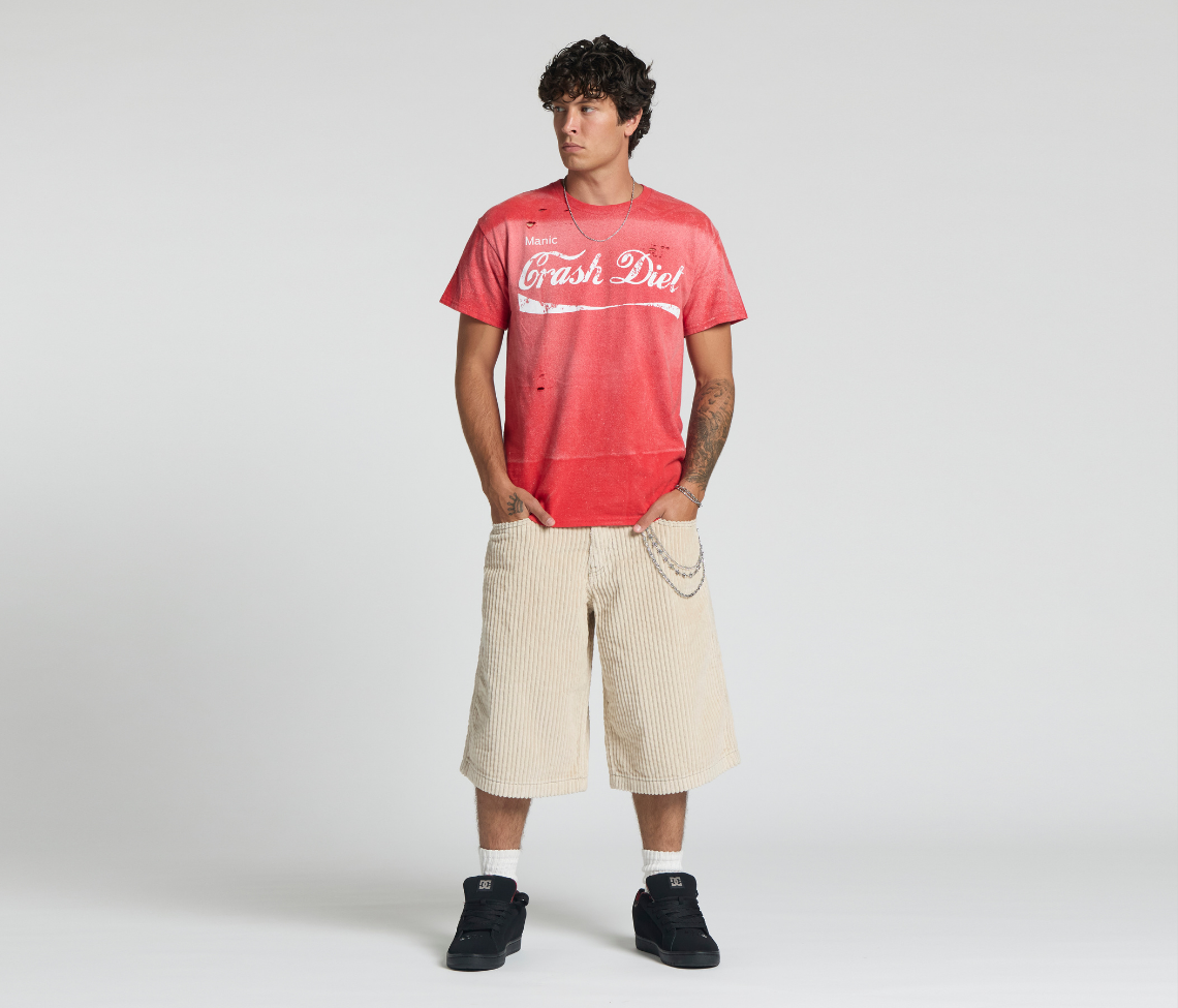 GRAFFITI CORDUROY SHORT 15" INSEAM KHAKI