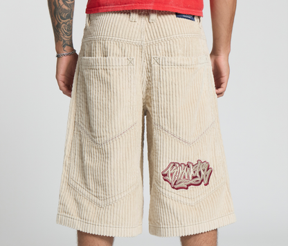 GRAFFITI CORDUROY SHORT 15" INSEAM KHAKI