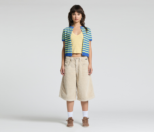 W GRAFFITI CORDUROY SHORT 15" INSEAM KHAKI