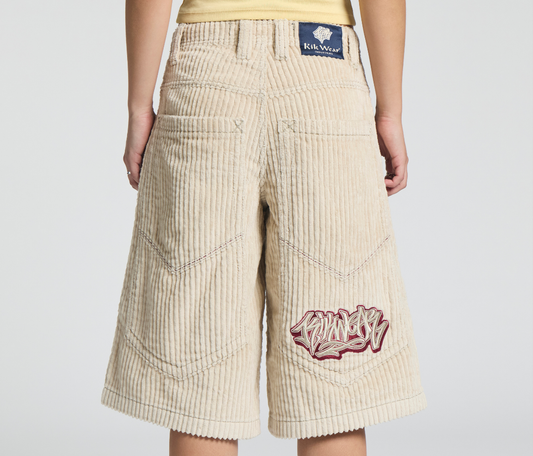 W GRAFFITI CORDUROY SHORT 15" INSEAM KHAKI