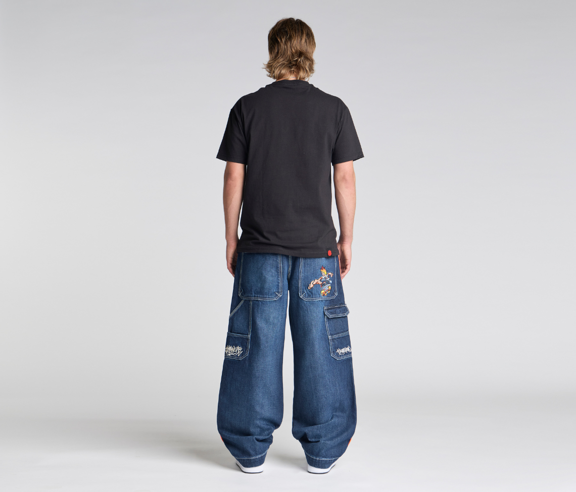 KIKWEAR X FLAMEHEAD CARPENTER 22" AZUL DARK WASH