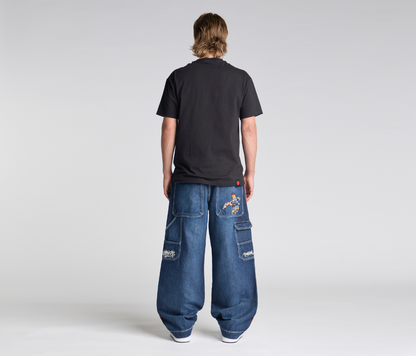 KIKWEAR X FLAMEHEAD CARPENTER 22" AZUL DARK WASH