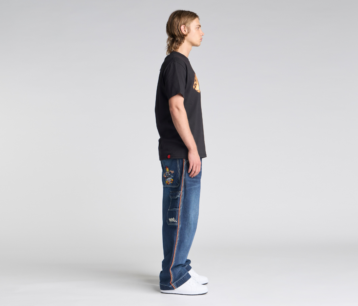 KIKWEAR X FLAMEHEAD CARPENTER 22" AZUL DARK WASH