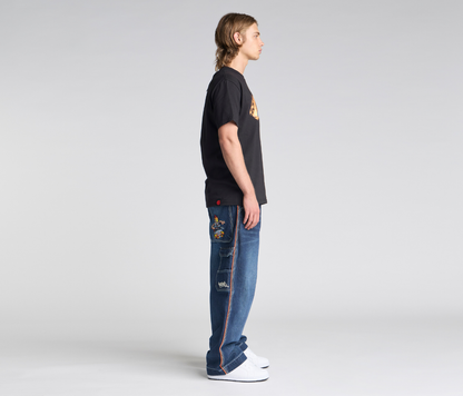 KIKWEAR X FLAMEHEAD CARPENTER 22" AZUL DARK WASH