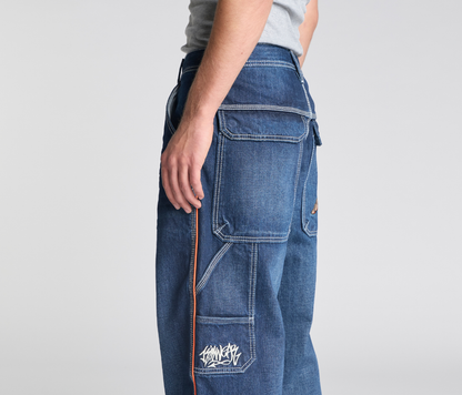 KIKWEAR X FLAMEHEAD CARPENTER 22" AZUL DARK WASH