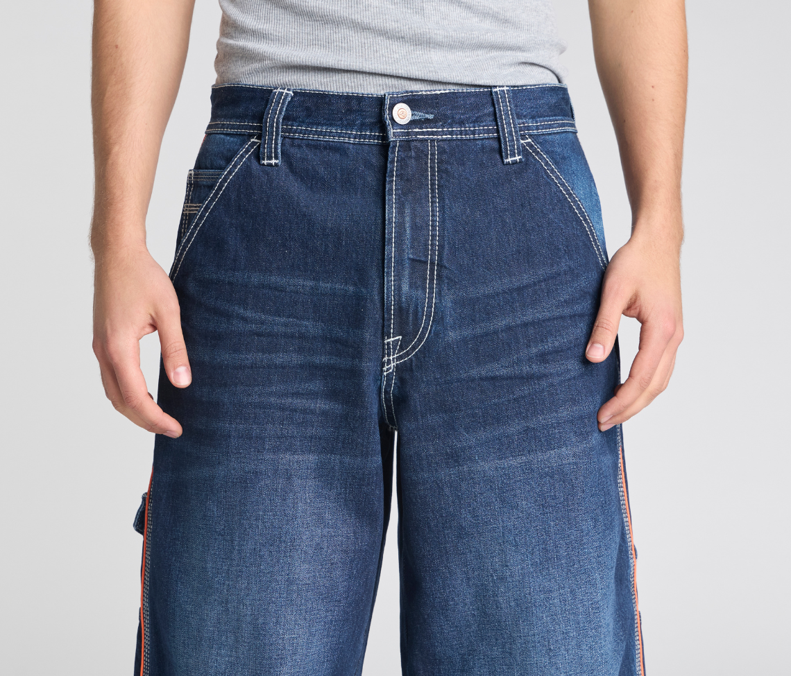 KIKWEAR X FLAMEHEAD CARPENTER 22" AZUL DARK WASH